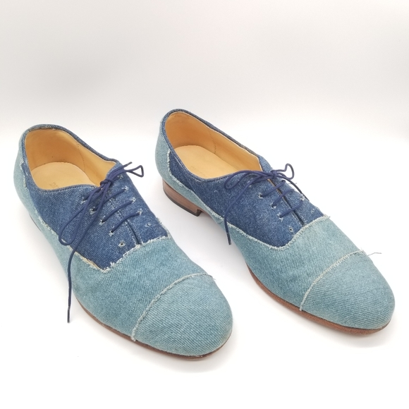Denim Color Block Oxford Shoes - Picture 2 of 5